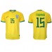 Brasilien Fabinho #15 Replika Hemma matchkläder VM 2022 Korta ärmar